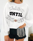 CLASSY UNTIL KICKOFF Patch Game Day Sweatshirt