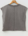 Solid Mineral Wash Boxy Tank Top