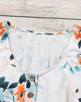 Floral Sleeveless Button Up Waist Mini Dress