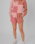 Saige Patchwork Long Sleeve Shorts