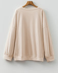 Plus Size Flower Patched Mineral Wash Top