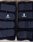 Black Classic Equine Horse Safety Leg Wraps Protection Tack Pair