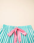 Stripe Ricrac Trim Shirt & Drawstring Shorts Set