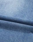 Denim Asymmetrical Distressed Midi Skirt