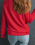 Solid Round Neck Raglan Sleeve Sweatshirt