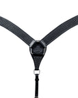 HILASON Western Horse Headstall Breast Collar Set Tack Genuine American Leather Basket Weave Black