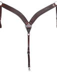 HILASON Western Horse Headstall Breast Collar Set Tack Genuine American Leather Basket Weave Dark Brown