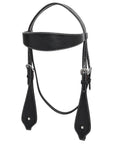HILASON Western Horse Headstall Breast Collar Set Tack Genuine American Leather Plain Black