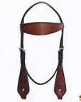 HILASON Western Horse Headstall Breast Collar Set Tack Genuine American Leather Plain Dark Brown