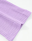 Colorblock Waffle Knit Patchwork Long Sleeve Top