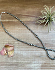 17 inch graduated Sterling Silver Pearls necklace hoop