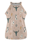 Baha Ranch Cow Skull Western Tank Top