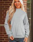 Solid Mock Neck Oversized Sweatshirt