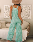 Abstract Bib Wide Leg Overall Jumpsuit