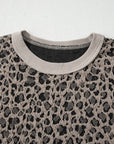 Leopard Textured Short Sleeve Jumper and Pants Set