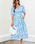 Shannon Floral V Neck Long Dress