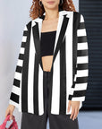 Baha Ranch BeetleJuice Prison Stripe Blazer Women's
