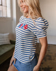 America Graphic Puff Sleeve Top