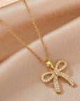 Romy Rhinestone Bowknot Pendant Necklace