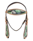 HILASON Western Horse Leather Headstall & Breast Collar Set Camo