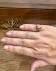 Heart Ring - Size 6 1/2 -Dahlia ring and sterling silver