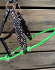 Lime Honeycomb Tooled Lariat & Leather Combo Halter