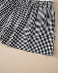 Plus Size Gingham Plaid Ruffle Contrast Trim Shorts