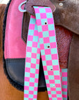 Pink And Turquoise Cinch Strap Set With Industrial-Strength Straps Latigo And Billet