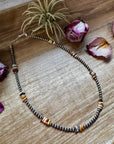 Nevada Opal Nugget Necklace – Sterling Silver Pearls – Handmade by The Bijoux FAB – 19"