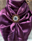 35X35" Solid Plum Wild Rag / Scarf WRS21 - Crystal Concho Wild Rag Slides - Assorted