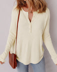 Soleil Knit Half Henley Top
