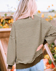 Stripe Drop Shoulder Long Sleeve Top
