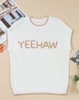 YEEHAW Stitch Edge Crew Neck Sweater Top