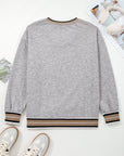 Harlee Contrast Striped Trim Sweatshirt