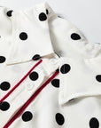 Polka Dot Collared Long Sleeve Buttoned Shirt