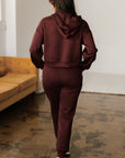 Solid Cropped Hoodie and Jogger Lounge Set