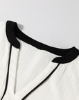 Ramila Textured Colorblock Elegant Blouse