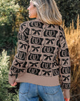 Western Bows & Horseshoes Long Sleeve Sweater