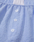 Gingham Plaid Lace Trim Buttoned Boxer Shorts
