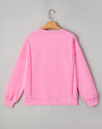 Brianna Lace Bow Embroidered Exposed Seam Sweatshirt