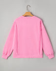 Bow Tie Lace Embroidered Reverse Seam Sweatshirt