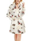 Baha Ranch Christmas Horses Western Fleece Bathrobe