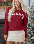 Jade Christmas Drop Shoulder Sweater