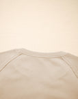 Solid Raw Edge Raglan Sleeve Side Slit Sweatshirt