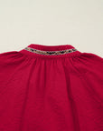 Eve Jacquard Print Textured Blouse