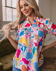 Harper Shirred Short Sleeve Blouse