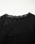 Sheer Lace Asymmetric Patchwork Long Sleeve Top
