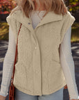 Solid Fleece Snap Button Side Tie Vest