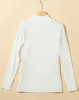 Adelyn Ribbed Knit High Long Sleeve Top