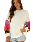 Anika Seam Patchwork top Long Sleeve Top